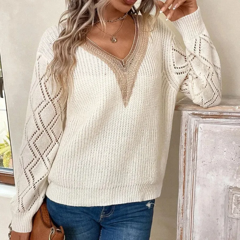 iForgirls Comfy Print V-Neck Sweater