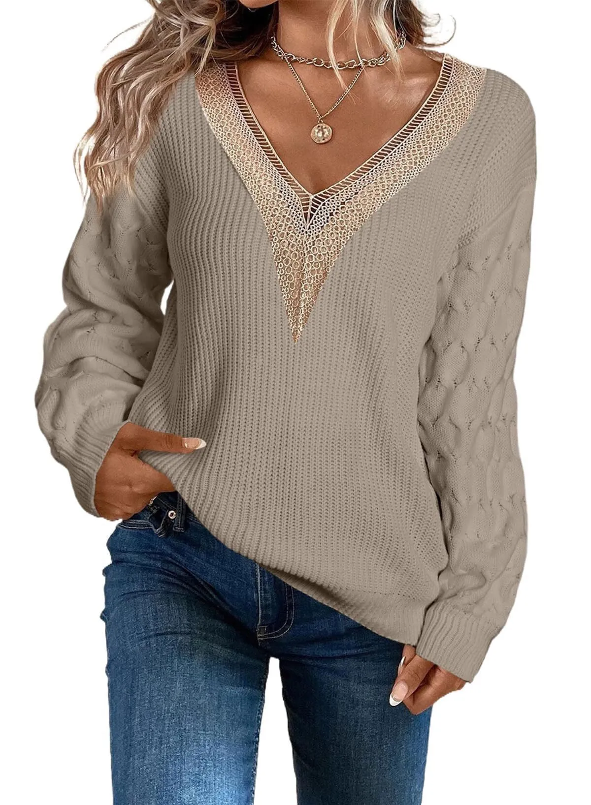 iForgirls Comfy Print V-Neck Sweater