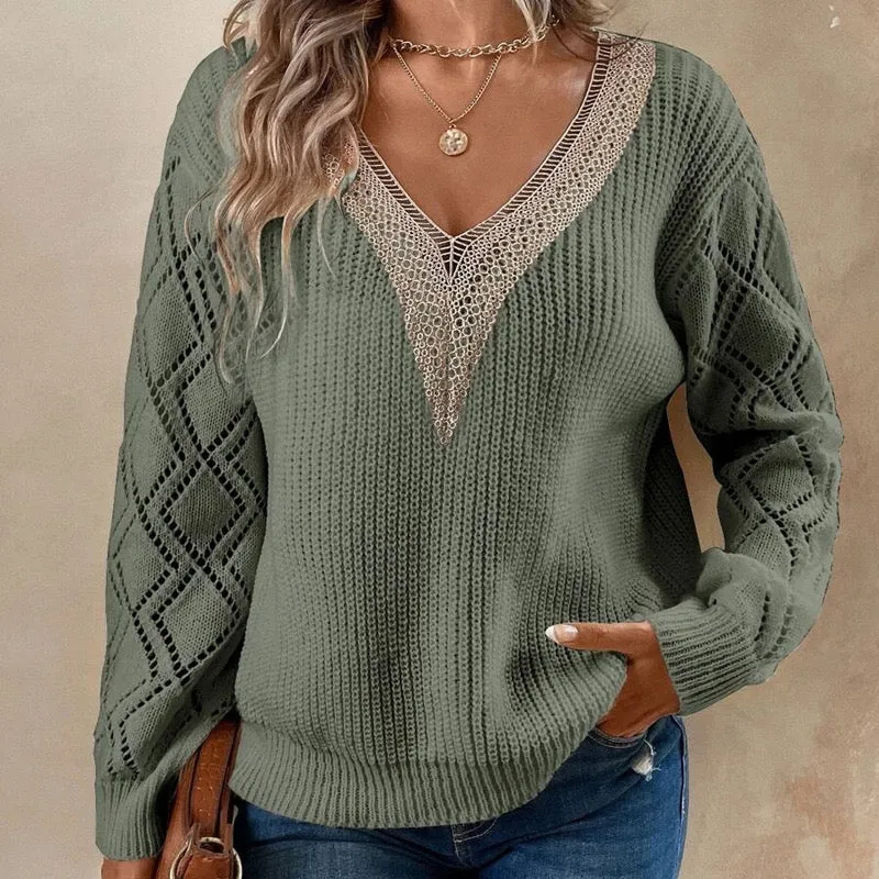 iForgirls Comfy Print V-Neck Sweater