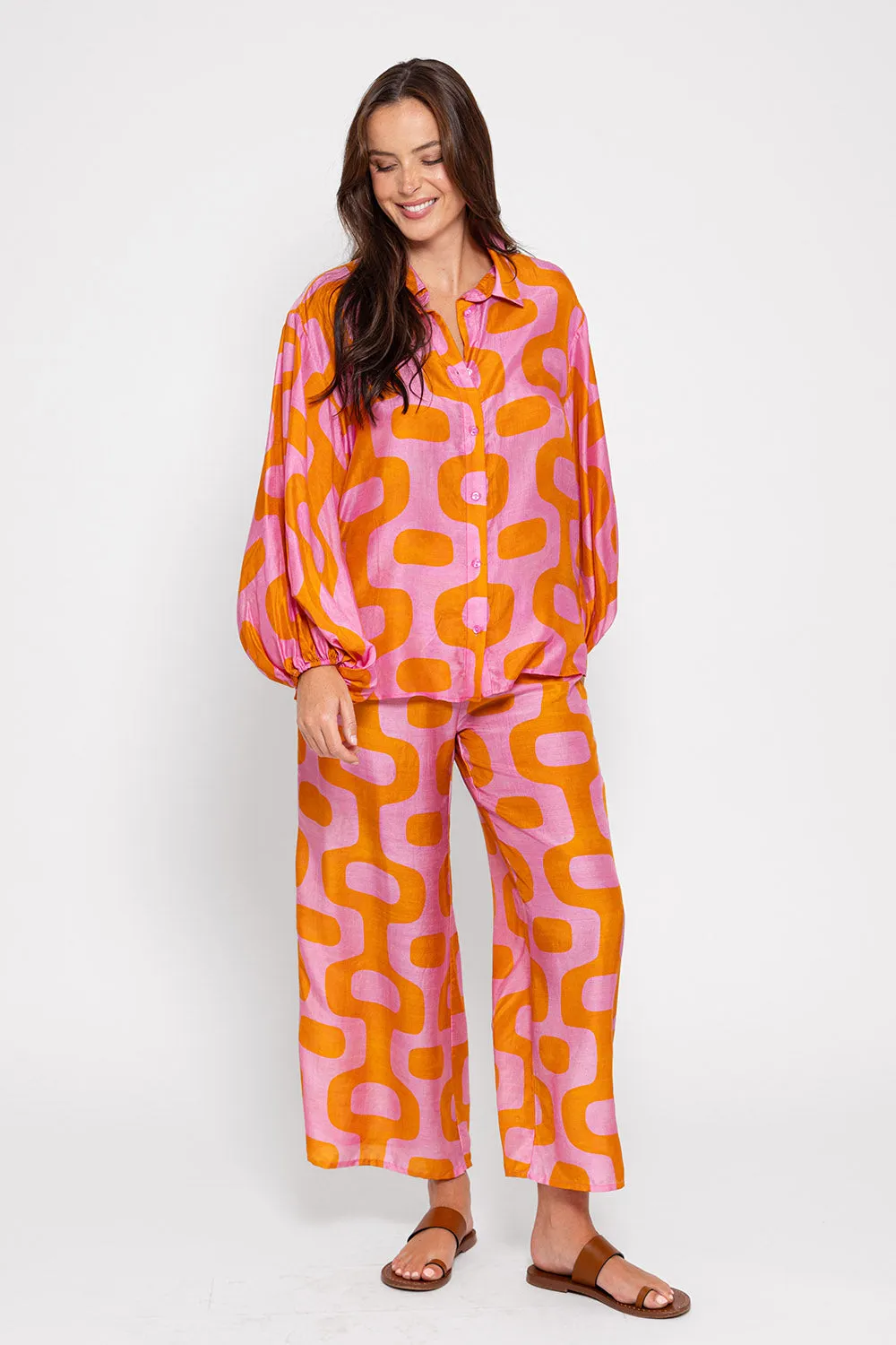 JOE PANT LIMA PINK & ORANGE
