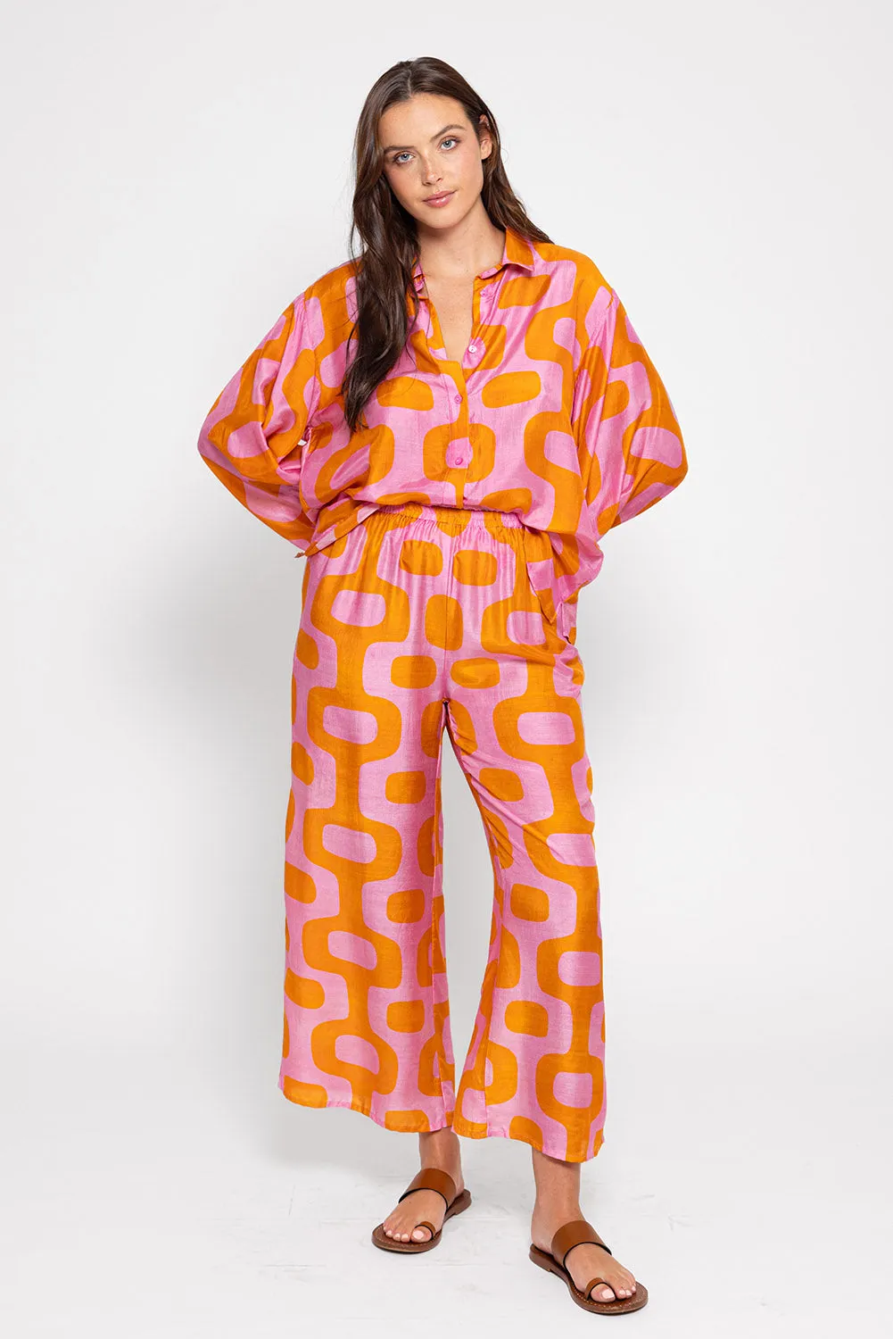JOE PANT LIMA PINK & ORANGE