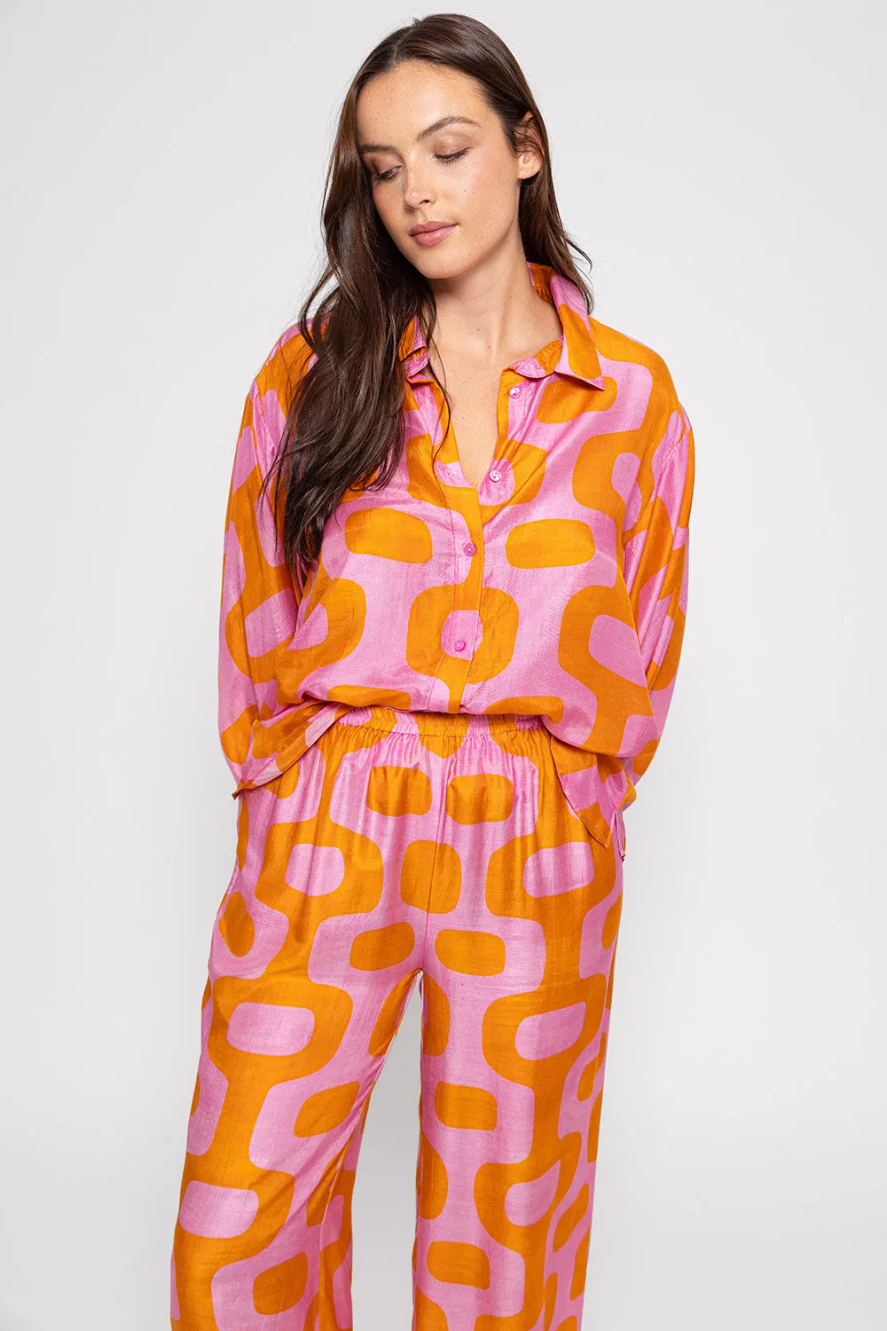 JOE PANT LIMA PINK & ORANGE