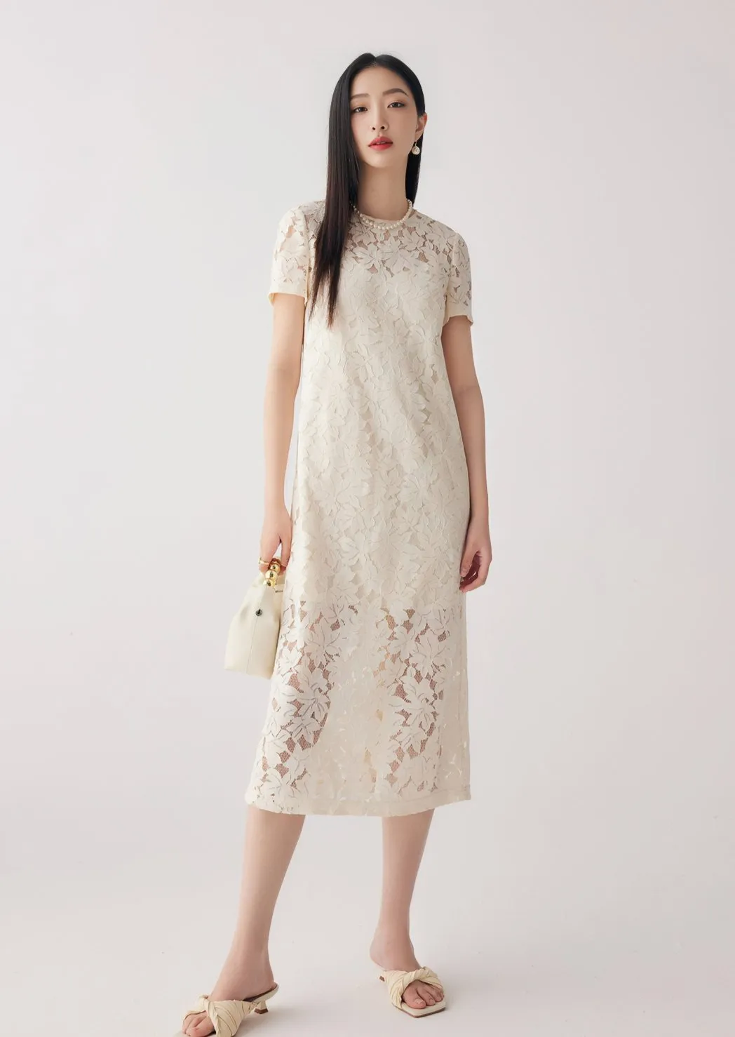 LACE RIBBON DRESS