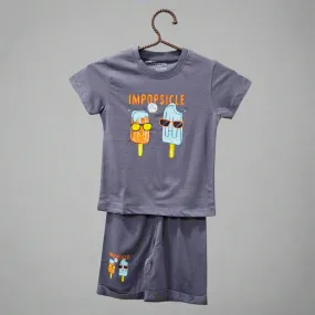 Lucido - T-Shirt & Shorts - Grey - Friend