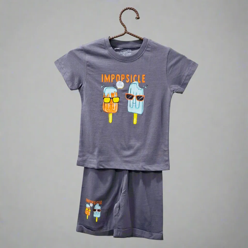 Lucido - T-Shirt & Shorts - Grey - Friend