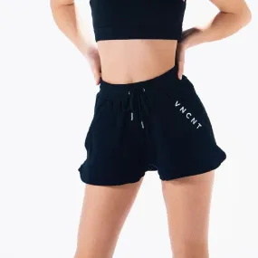Maddie Ribbed Lounge Shorts- Black