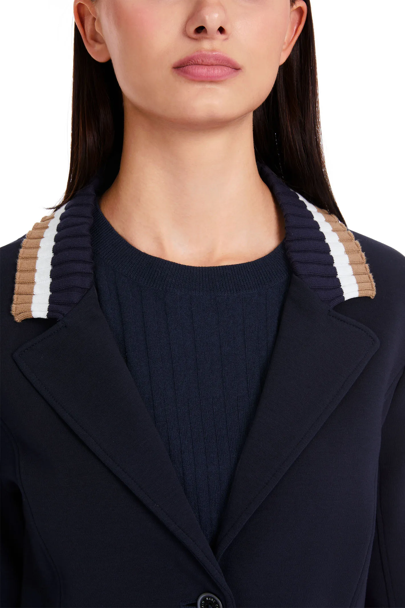 Marc Cain Sports Blazer Jacket Jersey Navy YS 34.14 J09 394