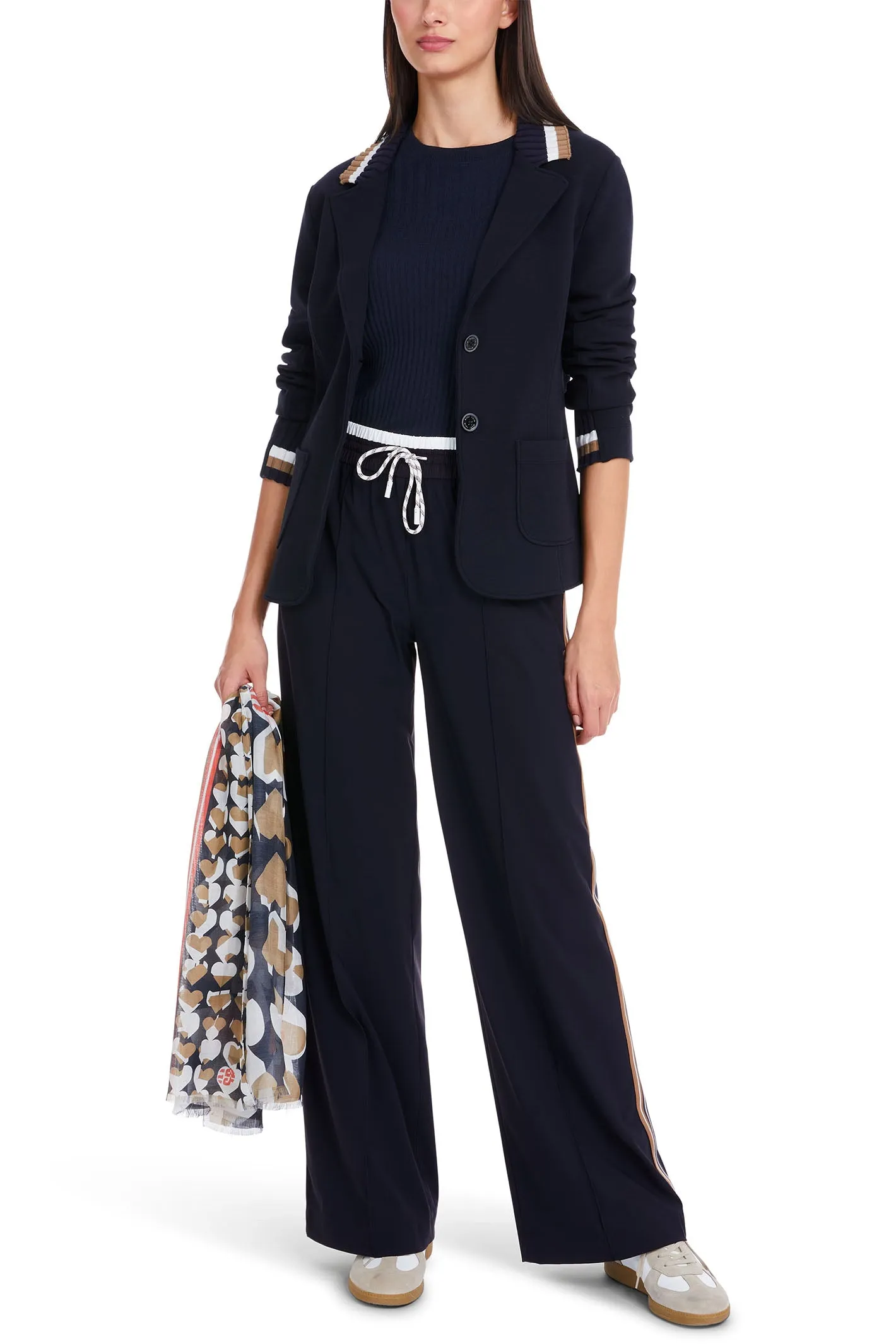 Marc Cain Sports Blazer Jacket Jersey Navy YS 34.14 J09 394