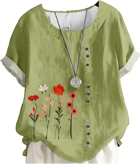 MARSVOVO Casual Short Sleeve T Shirt for Women Crewneck Oversized Tops Lightweight Soft