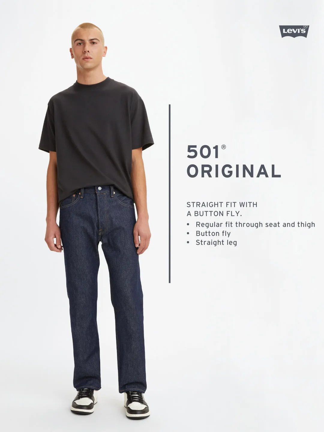 Men's 501'93 Blue Straight Fit Button Fly Jeans