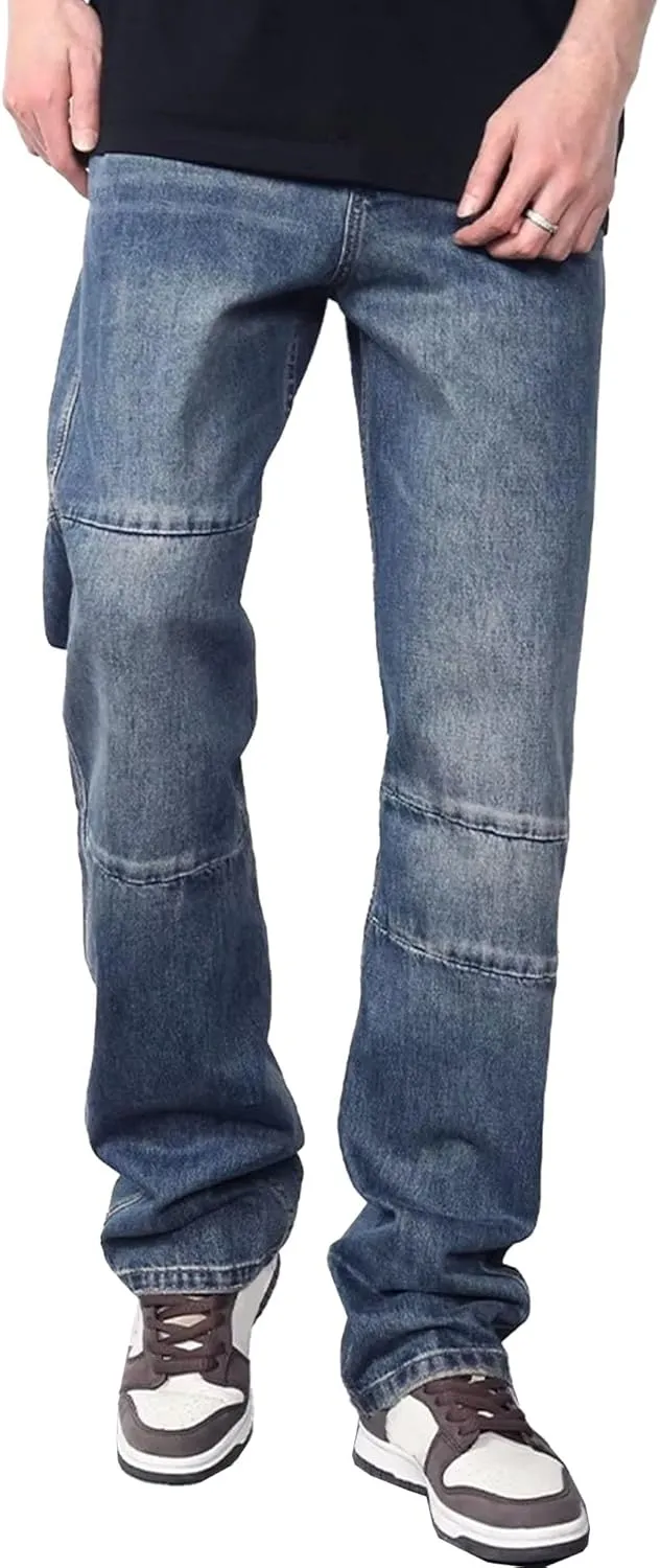 Men's Regular Loose Fit Jeans Straight Leg Casual Vintage Denim Pants Fashion Classic Streetwear Jeans