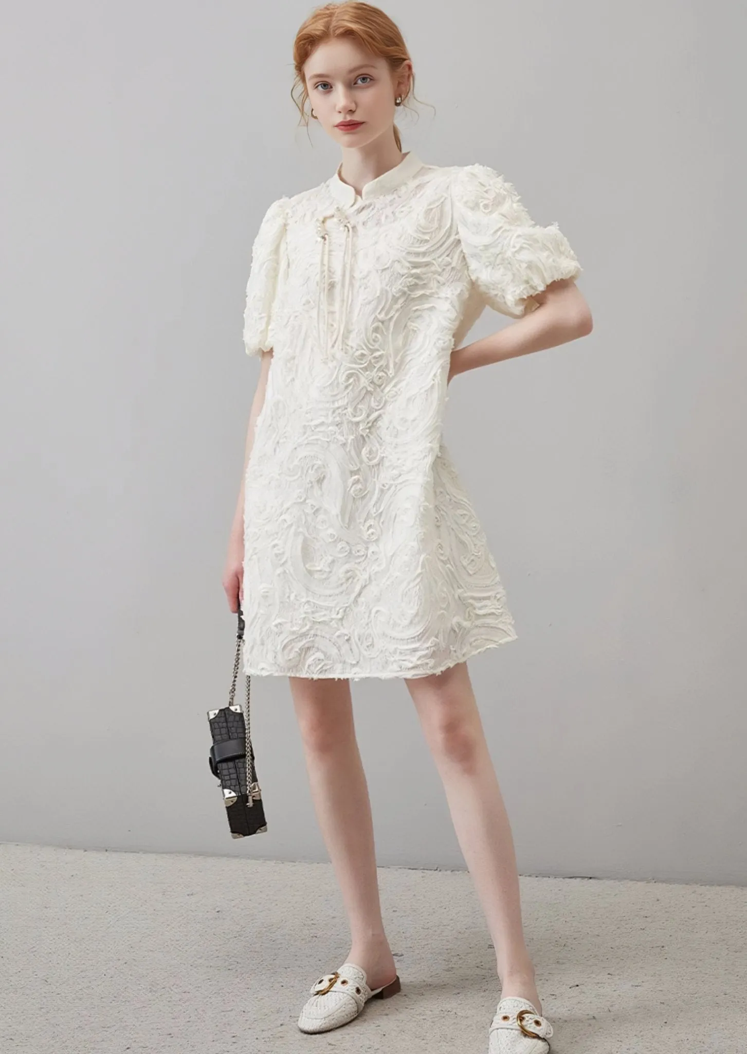 NATIONAL STYLE PUFF SLEEVE NEW CHEONGSAM DRESS