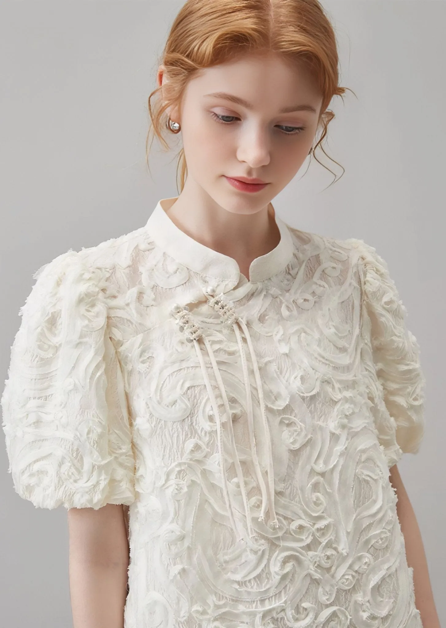 NATIONAL STYLE PUFF SLEEVE NEW CHEONGSAM DRESS