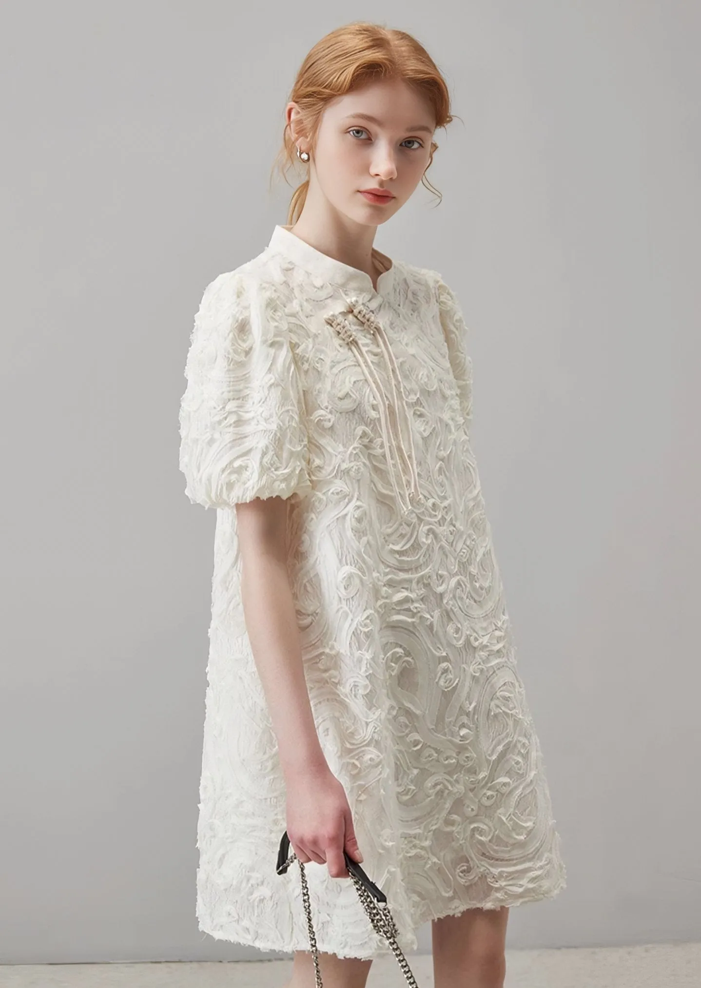 NATIONAL STYLE PUFF SLEEVE NEW CHEONGSAM DRESS