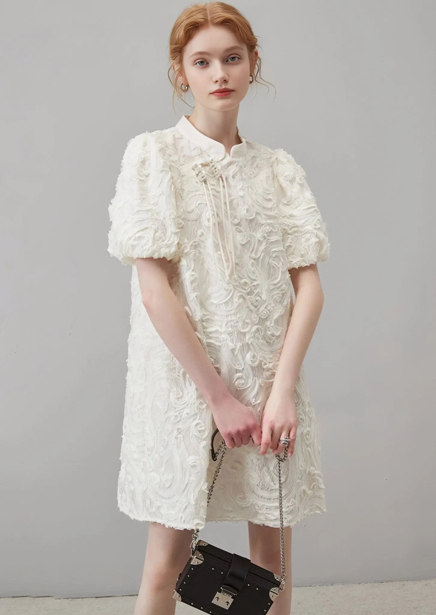 NATIONAL STYLE PUFF SLEEVE NEW CHEONGSAM DRESS