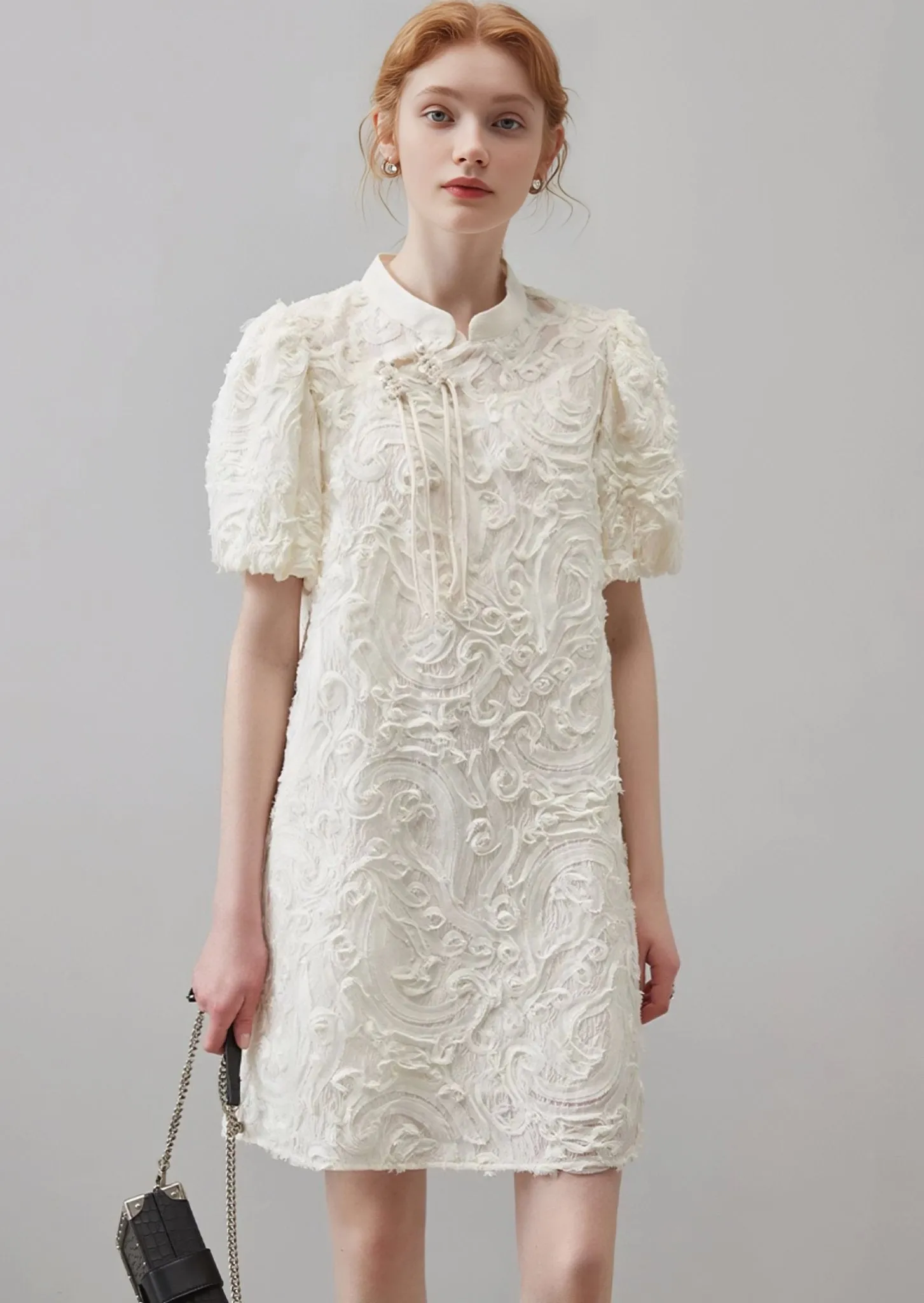 NATIONAL STYLE PUFF SLEEVE NEW CHEONGSAM DRESS