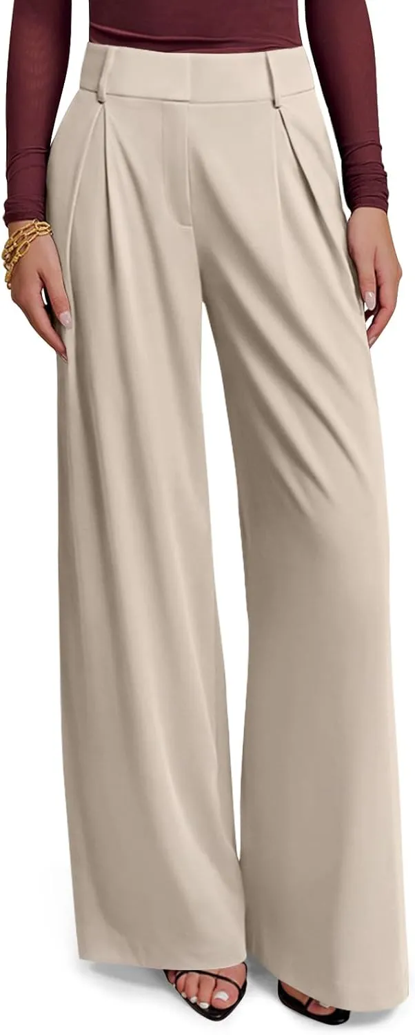 NIMIN High Waisted Dressy Pants for Women Straight Leg Business Casual Work Trousers Office Slacks with Pockets