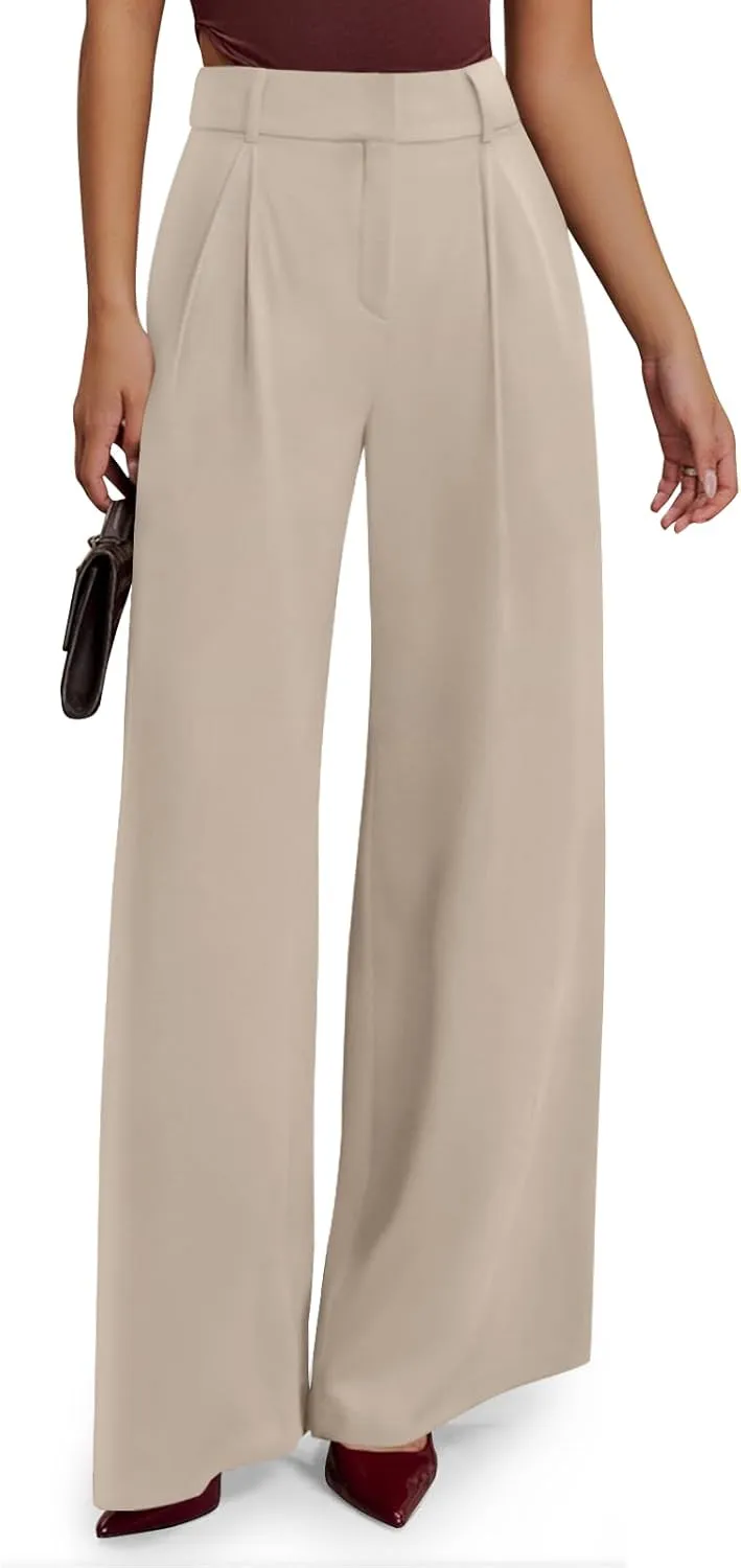 NIMIN High Waisted Dressy Pants for Women Straight Leg Business Casual Work Trousers Office Slacks with Pockets