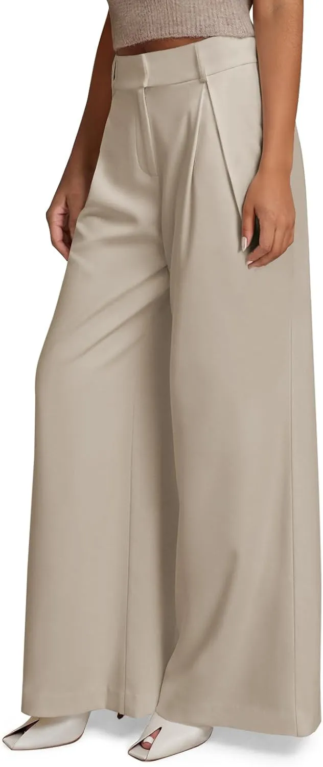 NIMIN High Waisted Dressy Pants for Women Straight Leg Business Casual Work Trousers Office Slacks with Pockets