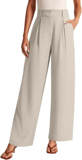 NIMIN High Waisted Dressy Pants for Women Straight Leg Business Casual Work Trousers Office Slacks with Pockets