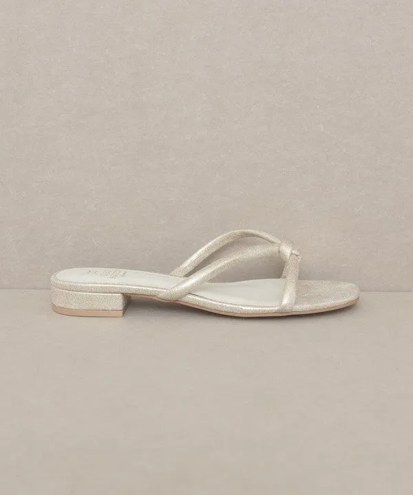 Oasis Society Ada - Delicate Knotted Flat Gold Sandals