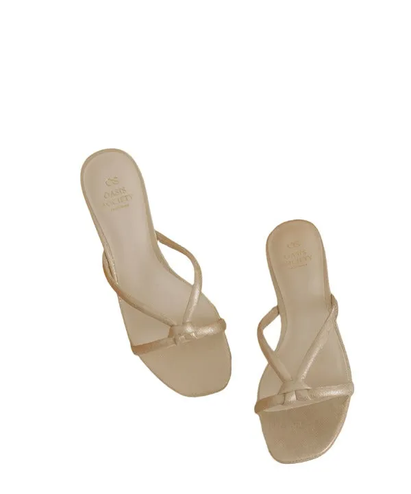 Oasis Society Ada - Delicate Knotted Flat Gold Sandals