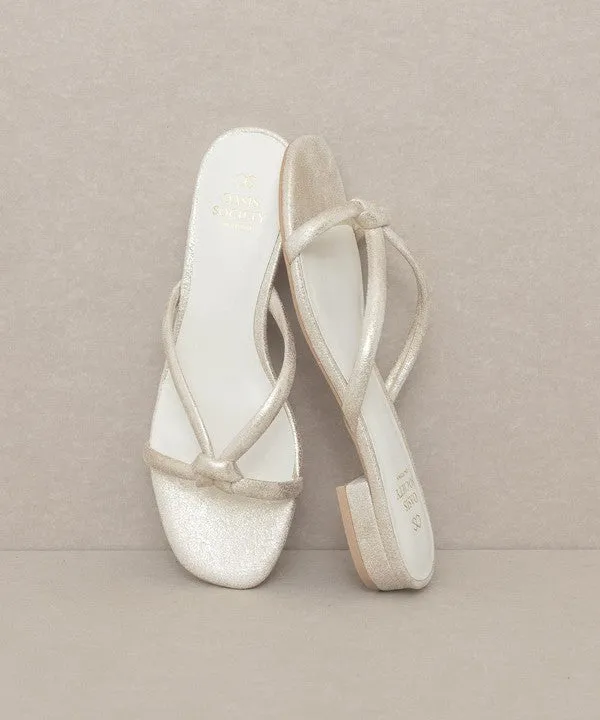 Oasis Society Ada - Delicate Knotted Flat Gold Sandals
