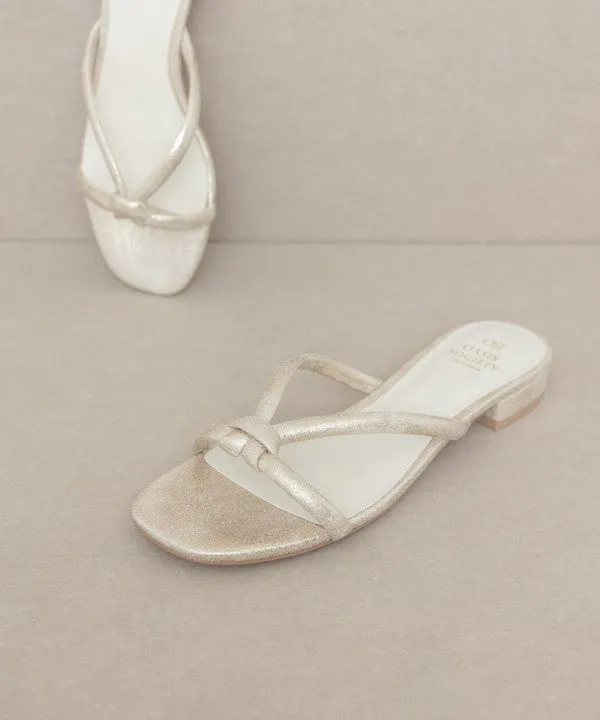 Oasis Society Ada - Delicate Knotted Flat Gold Sandals