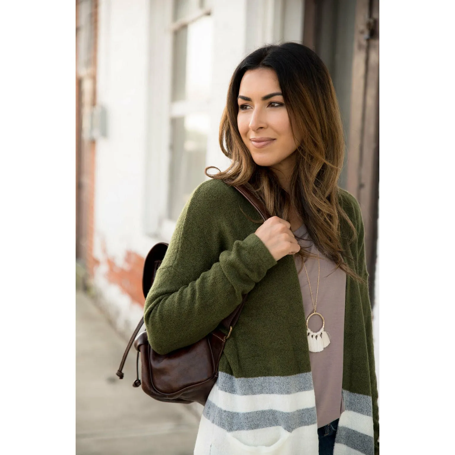 Olive Heavy Cardigan
