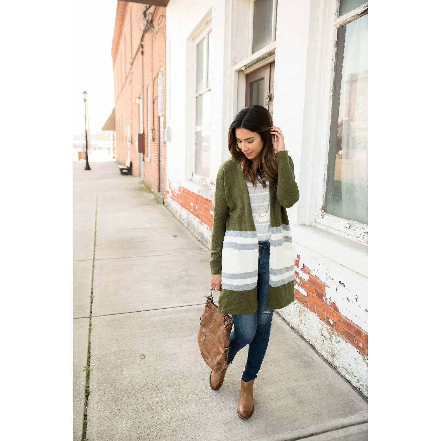 Olive Heavy Cardigan