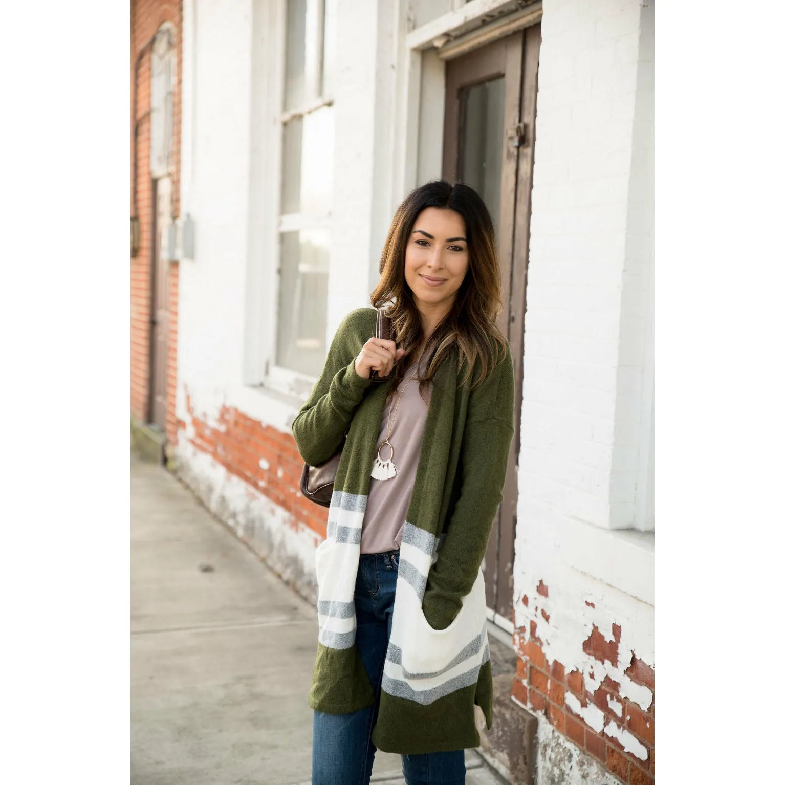 Olive Heavy Cardigan