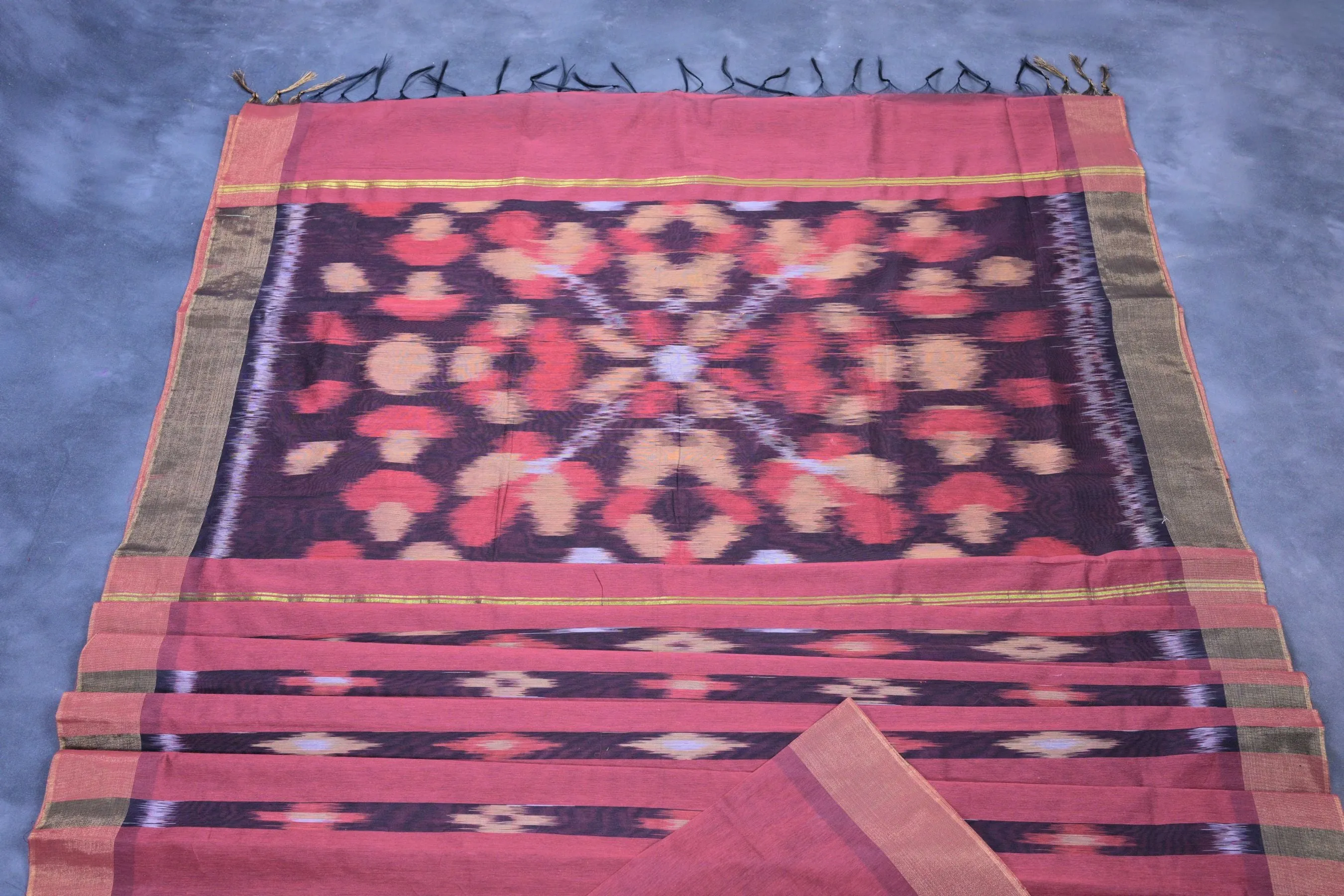 Pochampally Soft Cotton Saree - Beautiful Ikkat Design