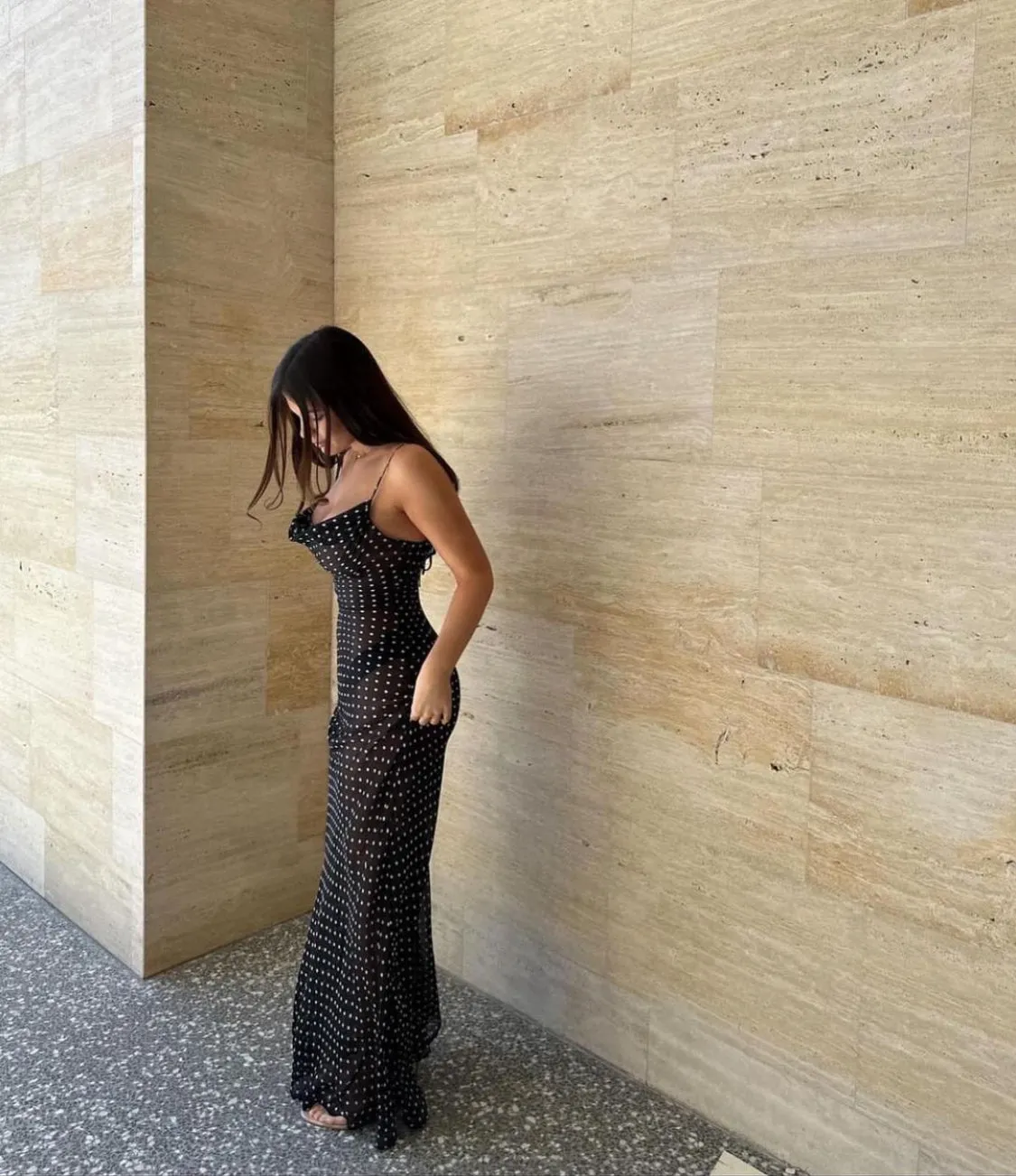 Polka dot mesh dress
