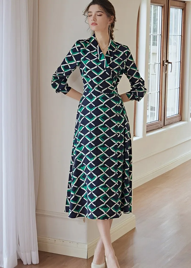 RETRO GEOMETRY PRINT DRESS