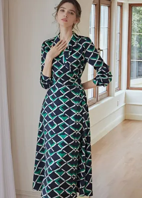 RETRO GEOMETRY PRINT DRESS