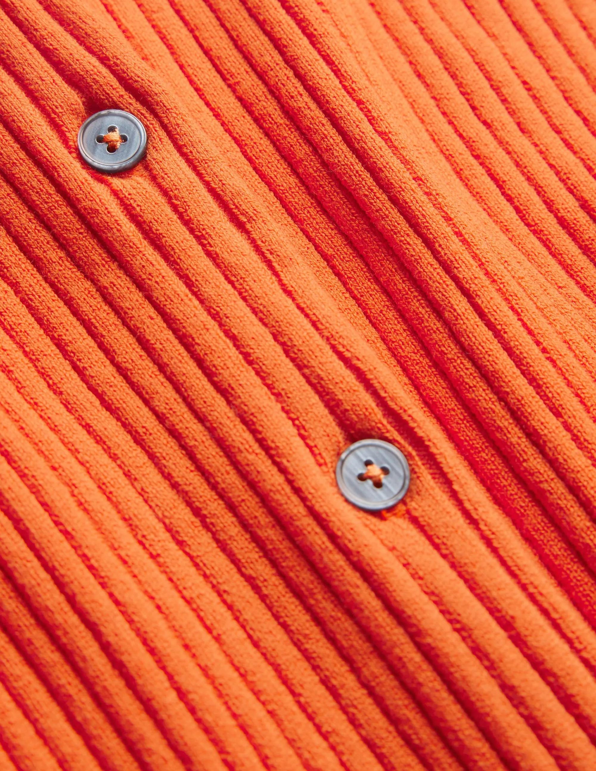 Ribbed Detail Cardigan-Kumquat