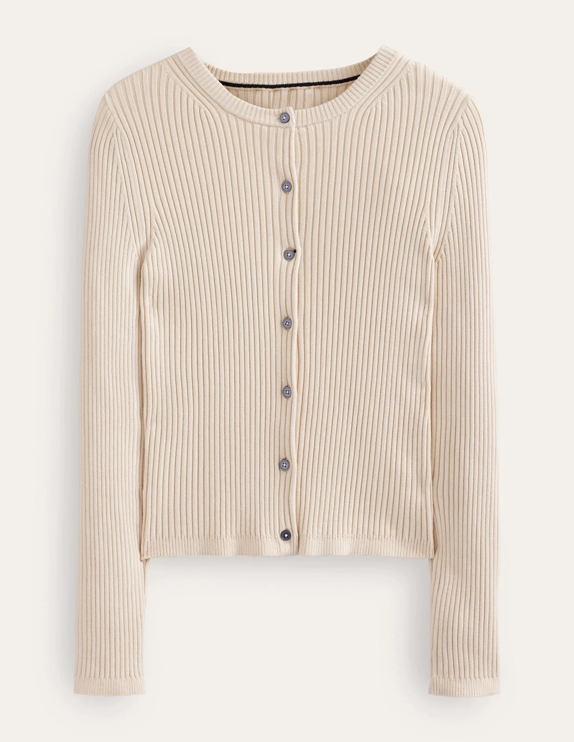 Ribbed Detail Cardigan-Rope