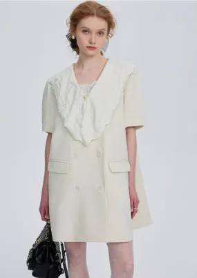 RUFFLE DOUBLE BREASTED DRESS