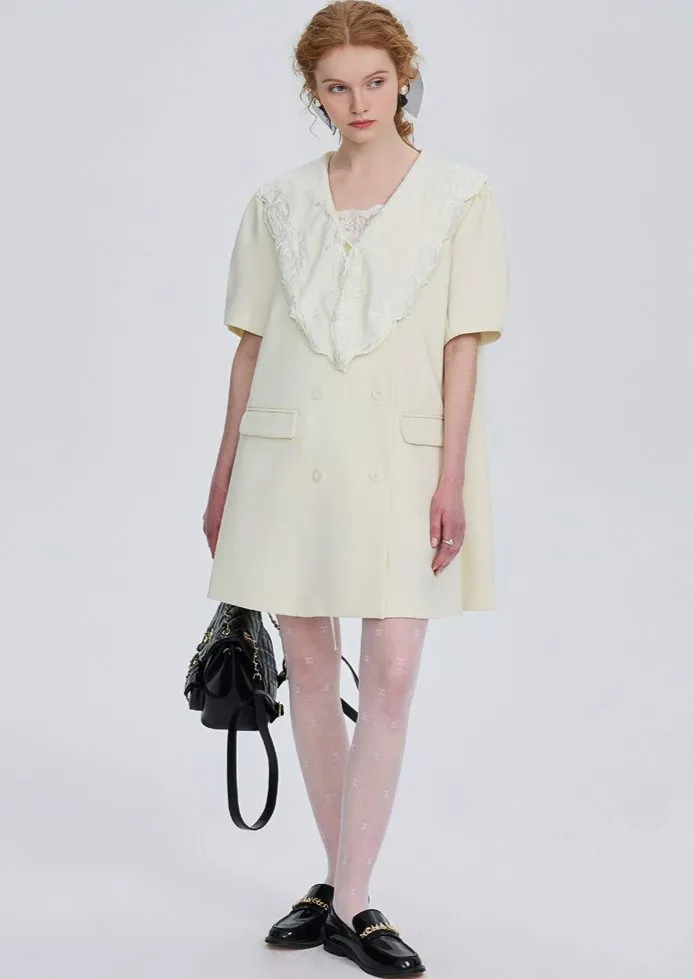 RUFFLE DOUBLE BREASTED DRESS