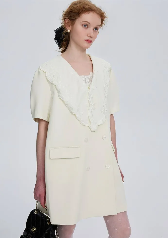 RUFFLE DOUBLE BREASTED DRESS