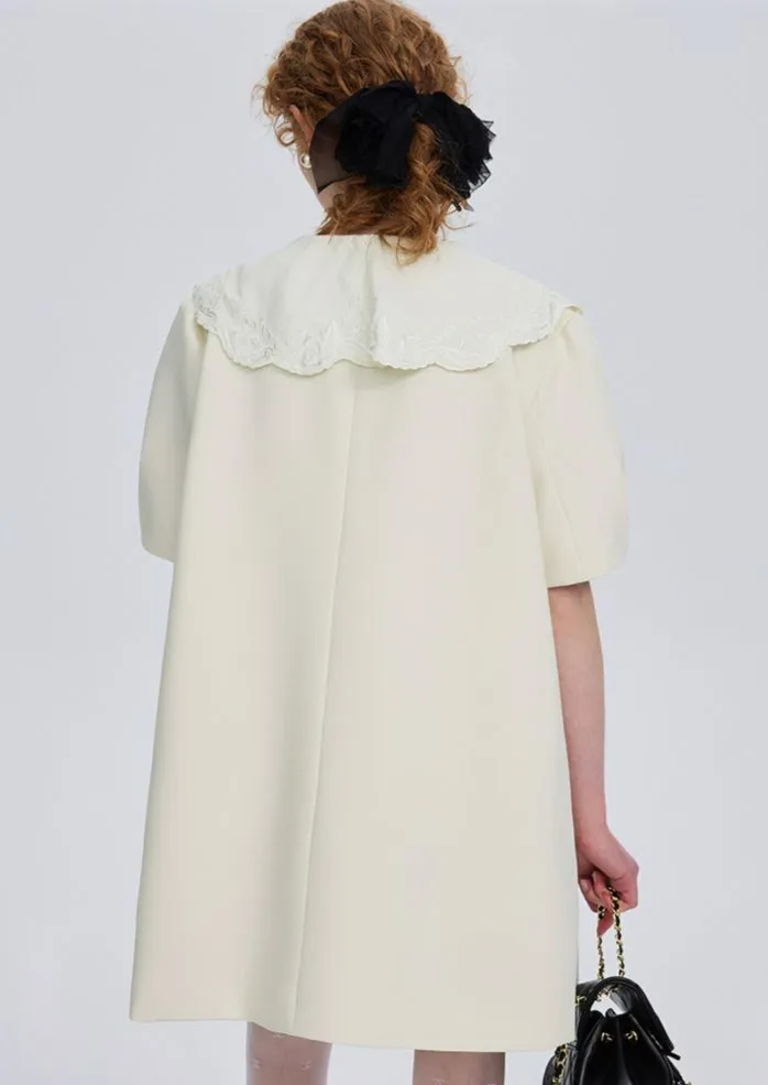 RUFFLE DOUBLE BREASTED DRESS
