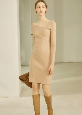 SLICE NECK IRREGULAR DRESS