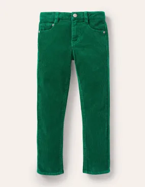Slim Cord Stretch Jeans-Forest Green