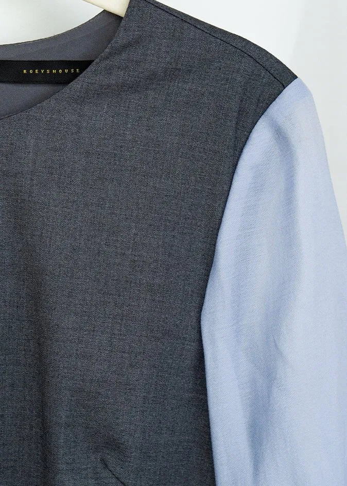 STITCHED GRAY SLIM DRESS