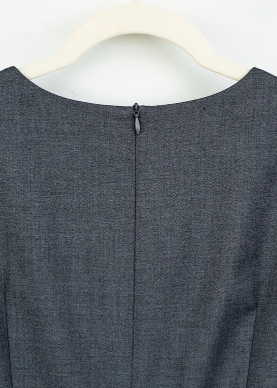 STITCHED GRAY SLIM DRESS