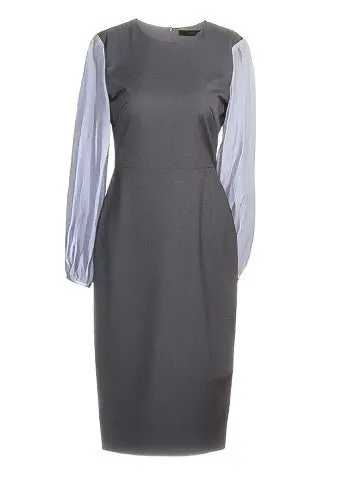 STITCHED GRAY SLIM DRESS