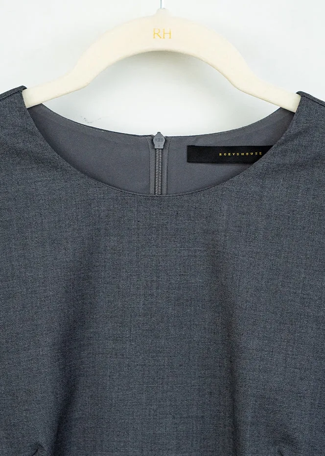 STITCHED GRAY SLIM DRESS