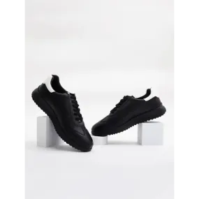 Stylish Black Synthetic Solid Sneakers For Men
