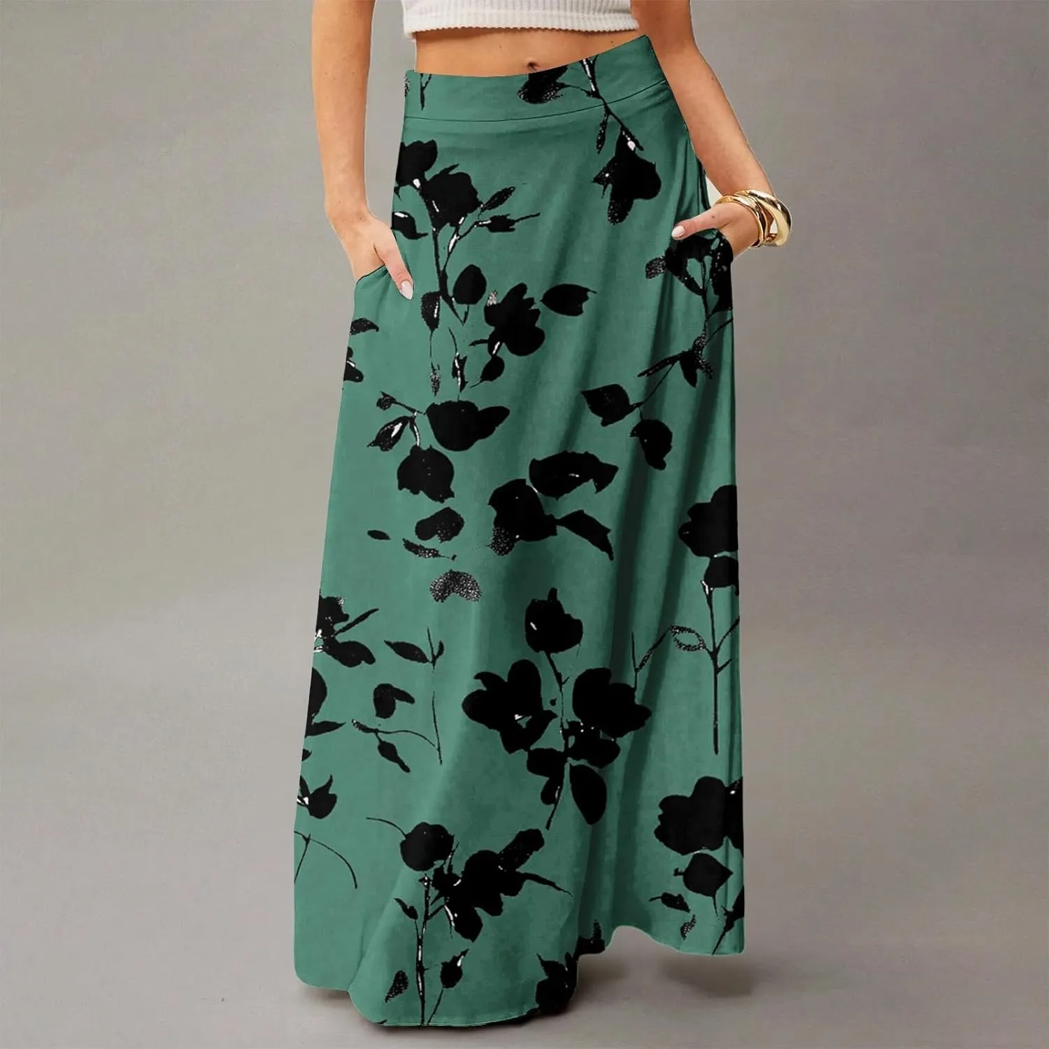 Summer Skirts for Women, Boho Maxi Vacation Beach Flowy Casual Womens Skirts