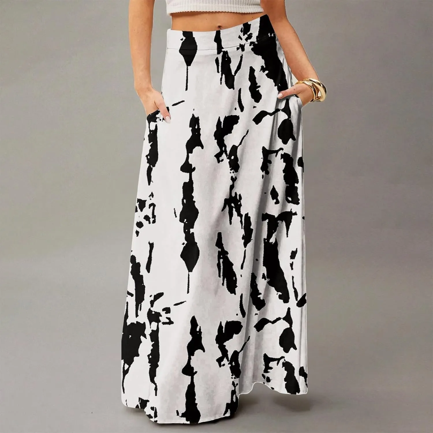 Summer Skirts for Women, Boho Maxi Vacation Beach Flowy Casual Womens Skirts